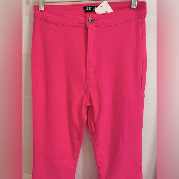 JC & JQ Jeans Super Stretchy High Waist Bell Bottom Flare Jeans Pink Size Large - Picture 6 of 15